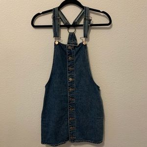 Overalls denim dress with pockets